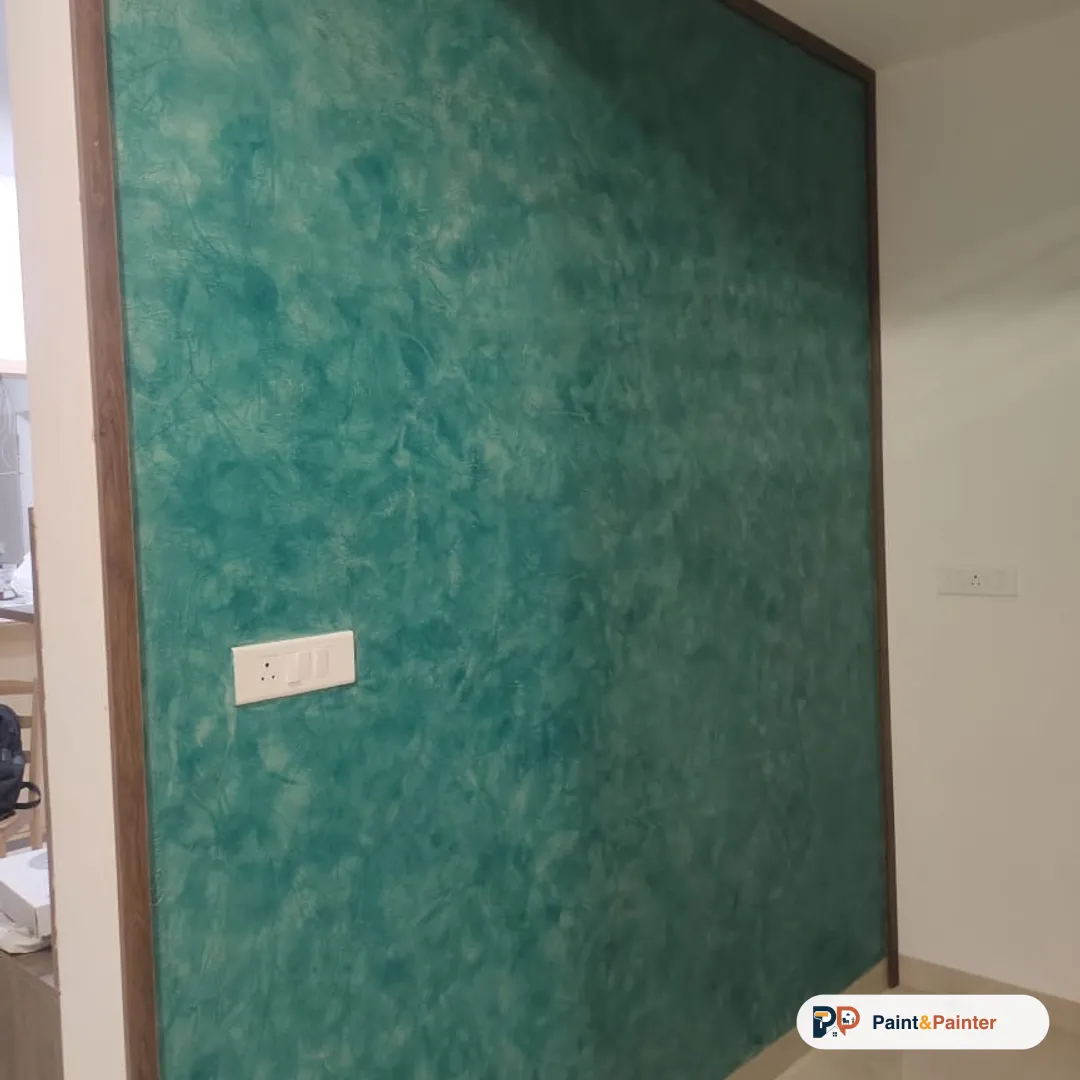 Emerald metallic pearl finish — texture painting by Paint & Painter, Bangalore