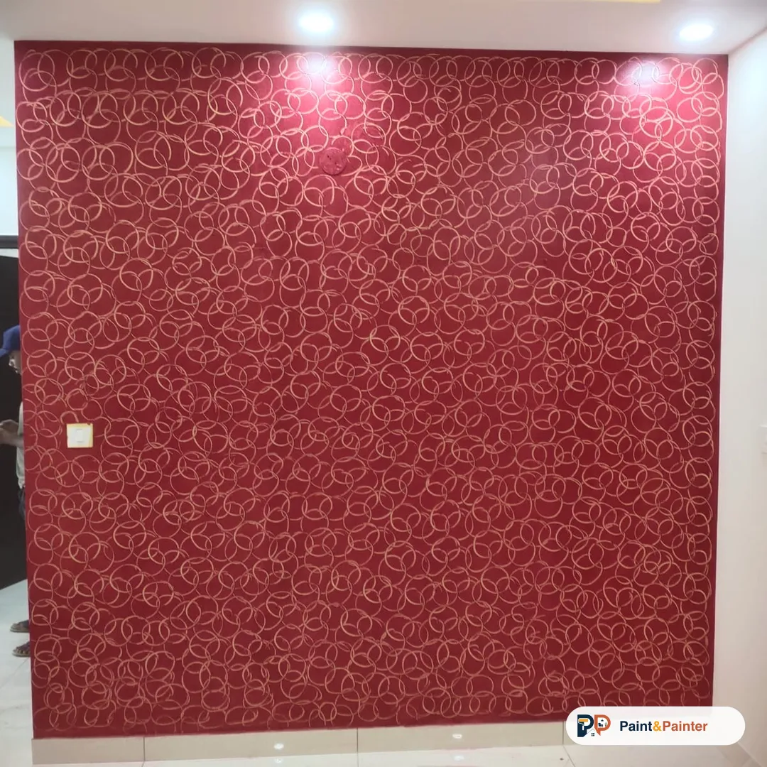 Maroon & gold ring design — texture painting by Paint & Painter, Bangalore