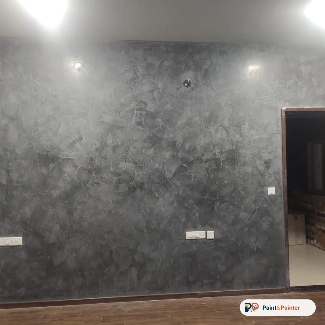 Charcoal metallic pearl finish — texture painting by Paint & Painter, Bangalore